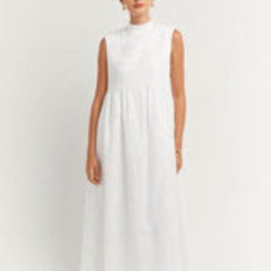 DORIT WHITE LINEN DRESS - 4 / WHITE